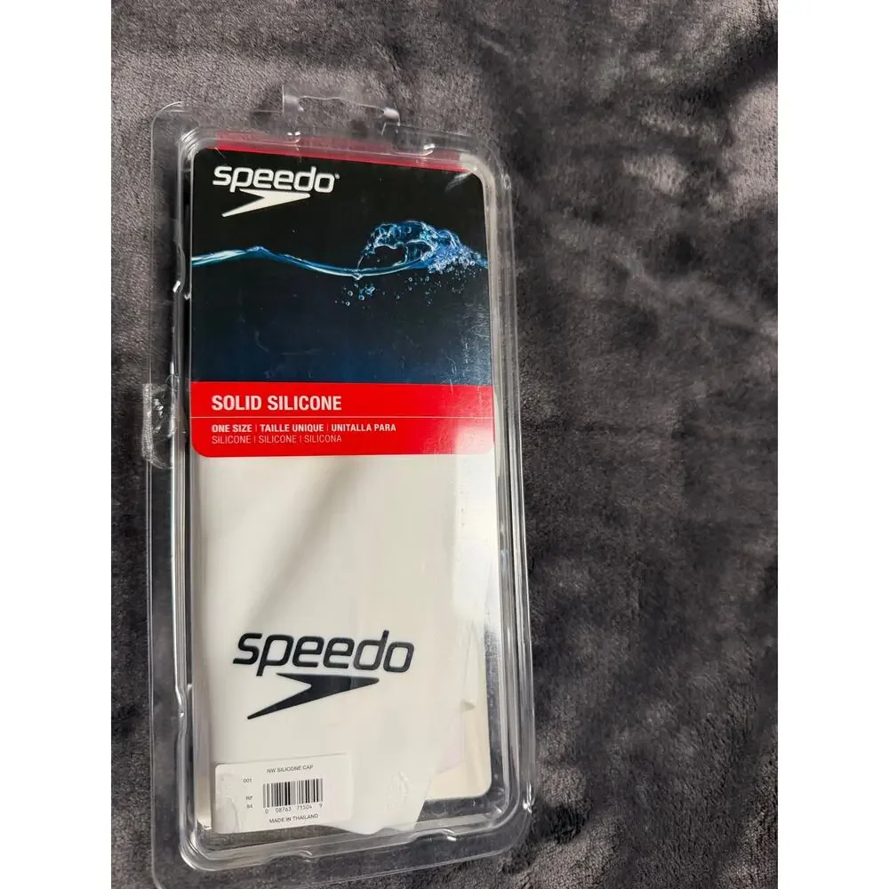 Speedo Unisex-Adult Swim Cap Silicone White -  BB6